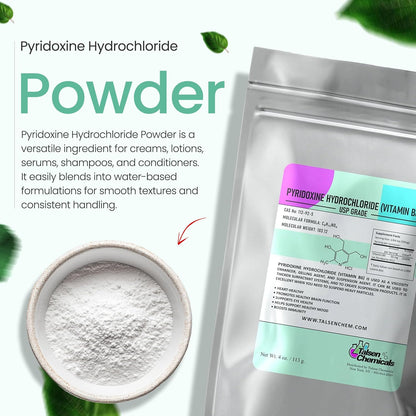 Vitamin B6 Powder (113g) Pyridoxine HCL Powder for Normal Energy Metabolism and Nervous System Function