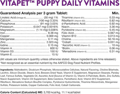 NaturVet VitaPet Puppy Daily Vitamins with Breath Aid, 60 Chewable Tablets – Image 8