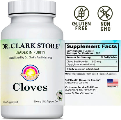 Dr Clark Store Cloves Supplement 500mg - 102 Tapioca Capsules