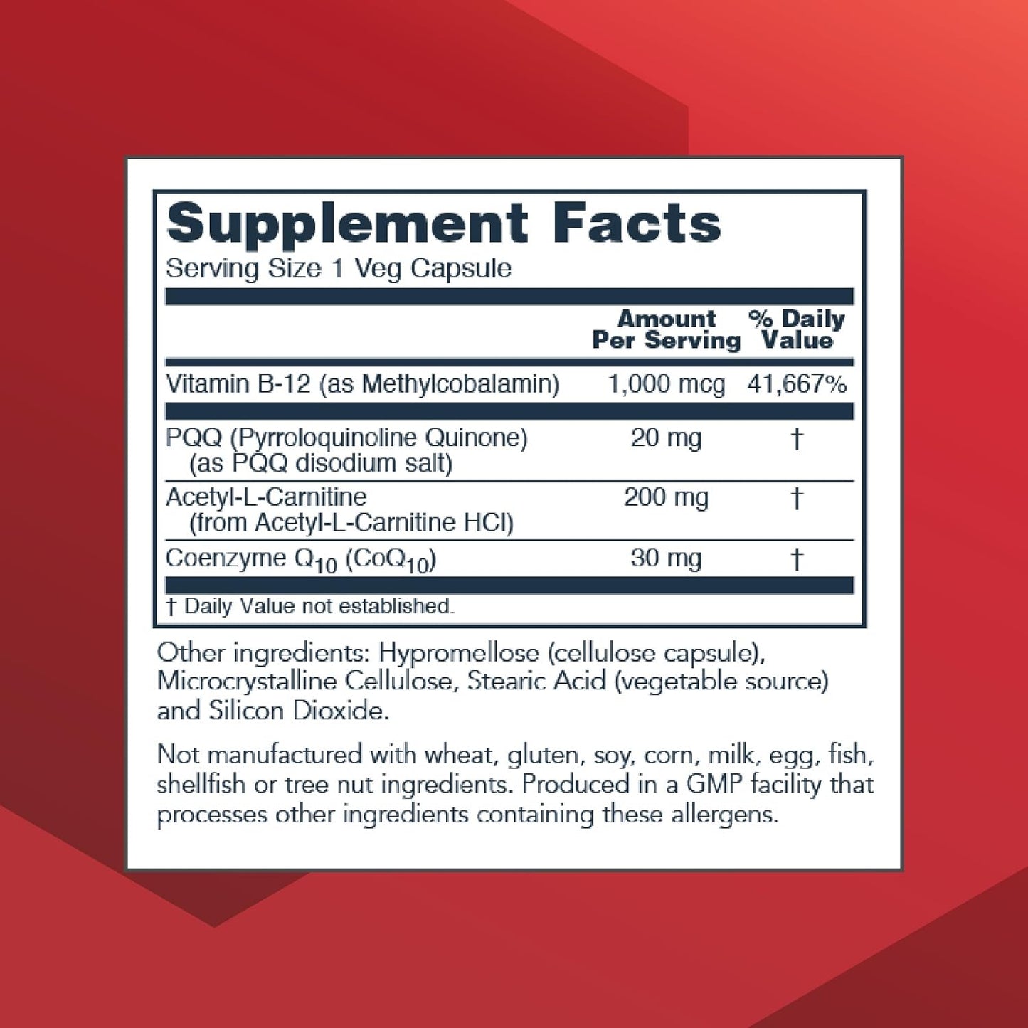 PROTOCOL FOR LIFE BALANCE PQQ Complex – Mitochondrial Health – with CoQ10 & L-Carnitine – B Vitamin – Supplement for Energy – 30 Veg Caps - görsel 2