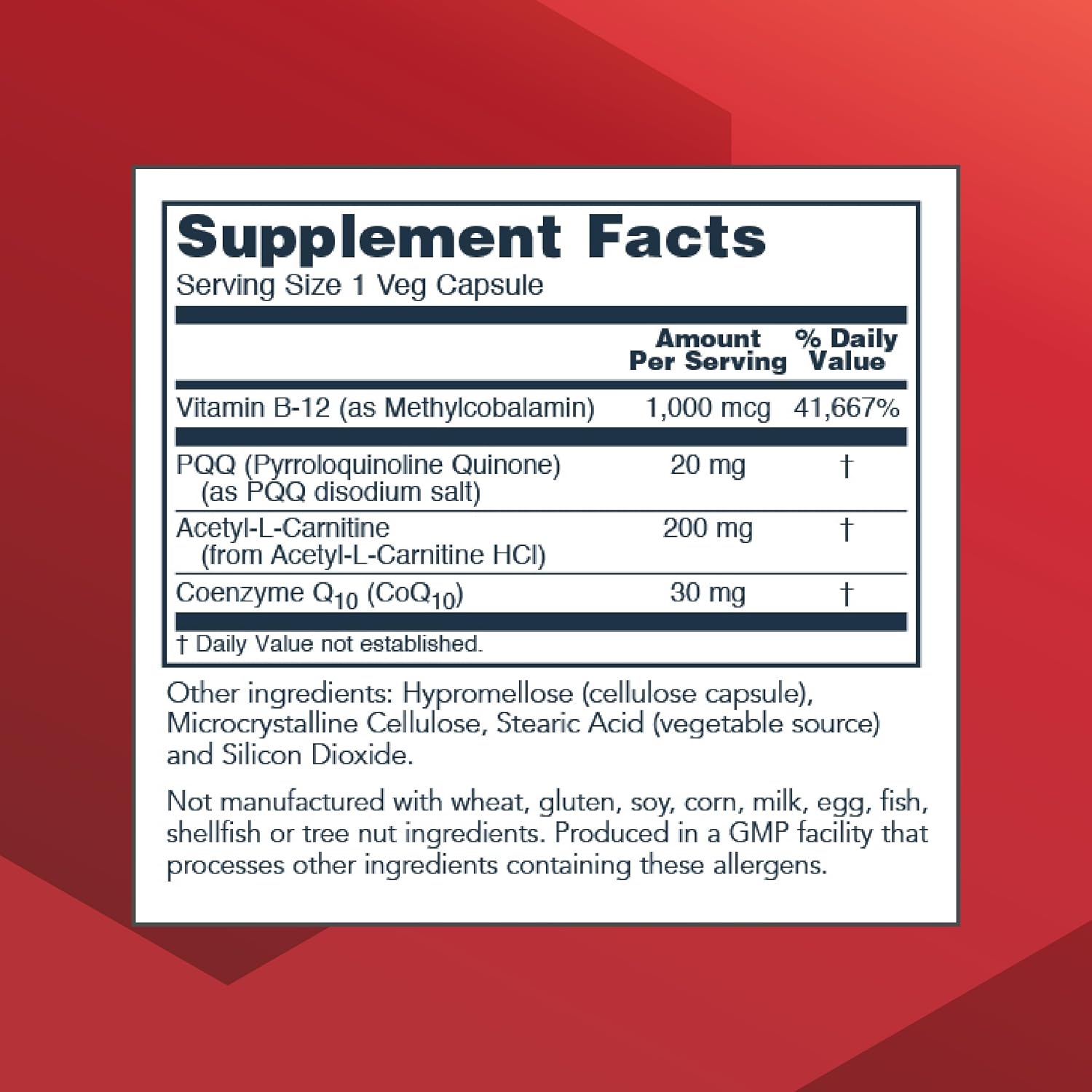 PROTOCOL FOR LIFE BALANCE PQQ Complex – Mitochondrial Health – with CoQ10 & L-Carnitine – B Vitamin – Supplement for Energy – 30 Veg Caps - görsel 2