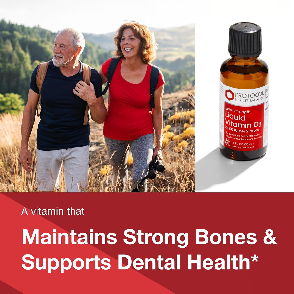 Protocol for Life Balance Liquid Vitamin D3 2,000 IU - Immune Support, Bone and Teeth Health - 1 fl oz - görsel 3