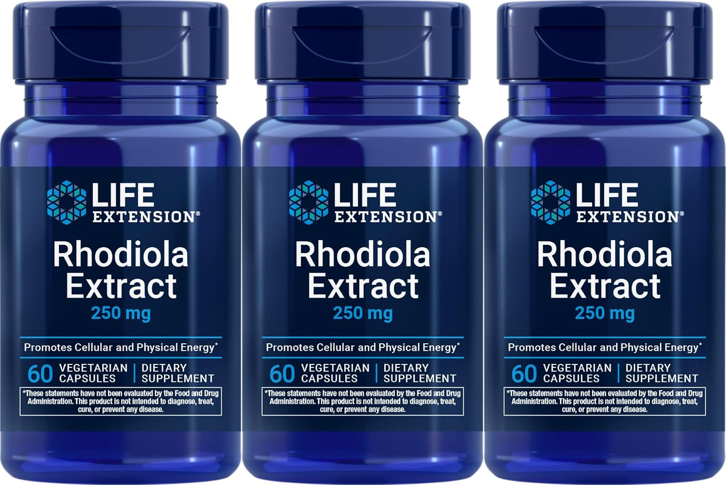 Life Extension Rhodiola Extract, 60 Vegetarian Capsules (Pack of 3) - görsel 1