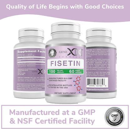 Genex Formulae Fisetin 100mg – Antioxidant Supplement for Healthy Ageing & Cognitive Wellbeing (60 Capsules)