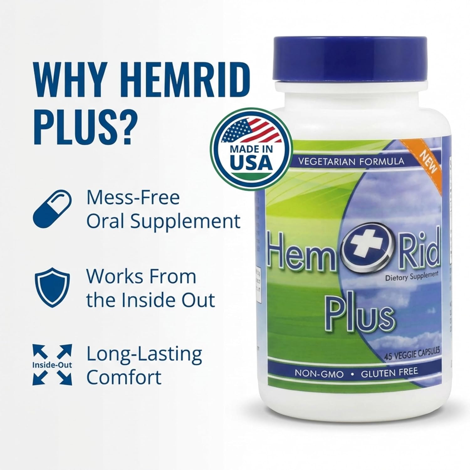 HemRid Plus Advanced Herbal Comfort Formula - 45 Veggie Capsules - görsel 3