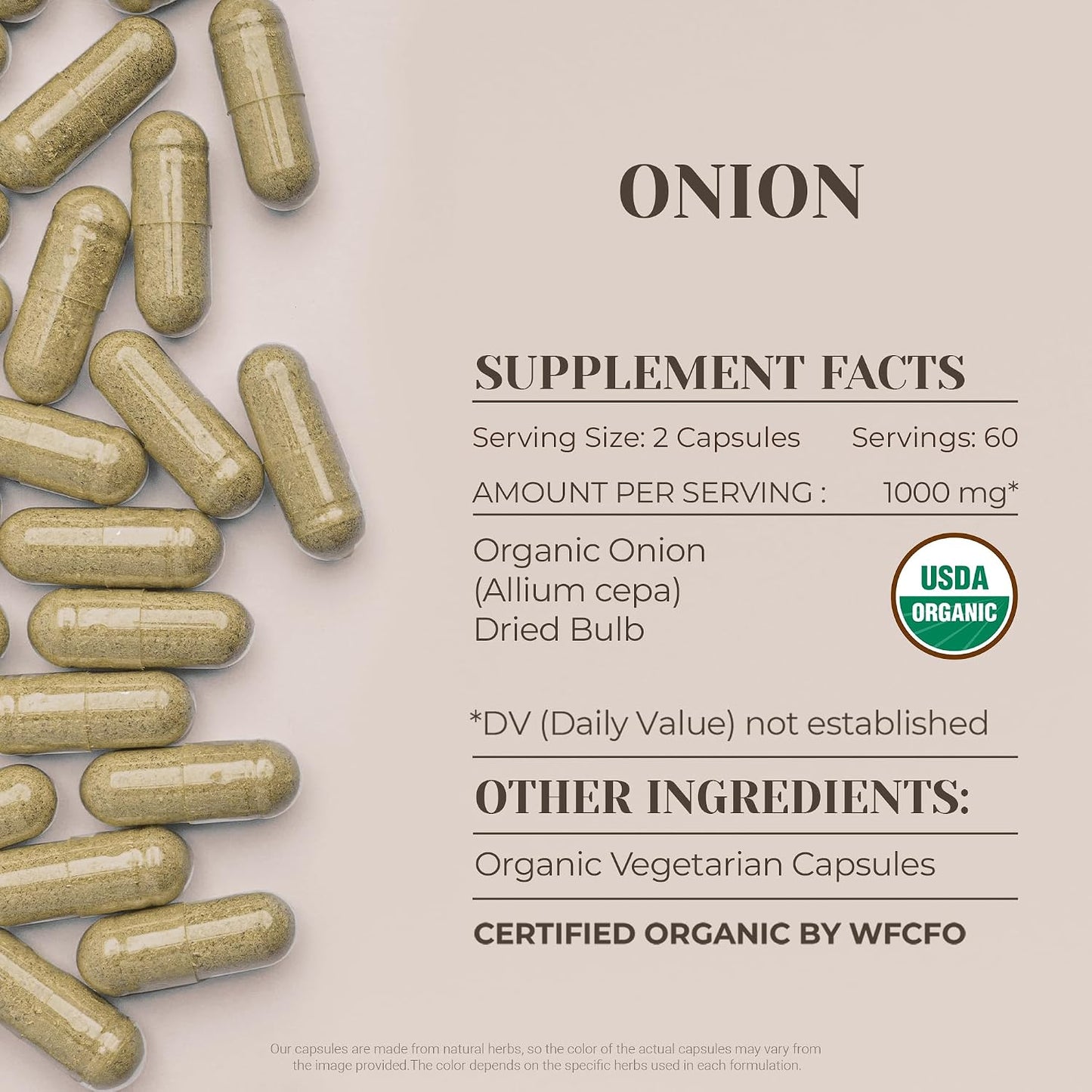 Organic Onion 120 Capsules - görsel 3