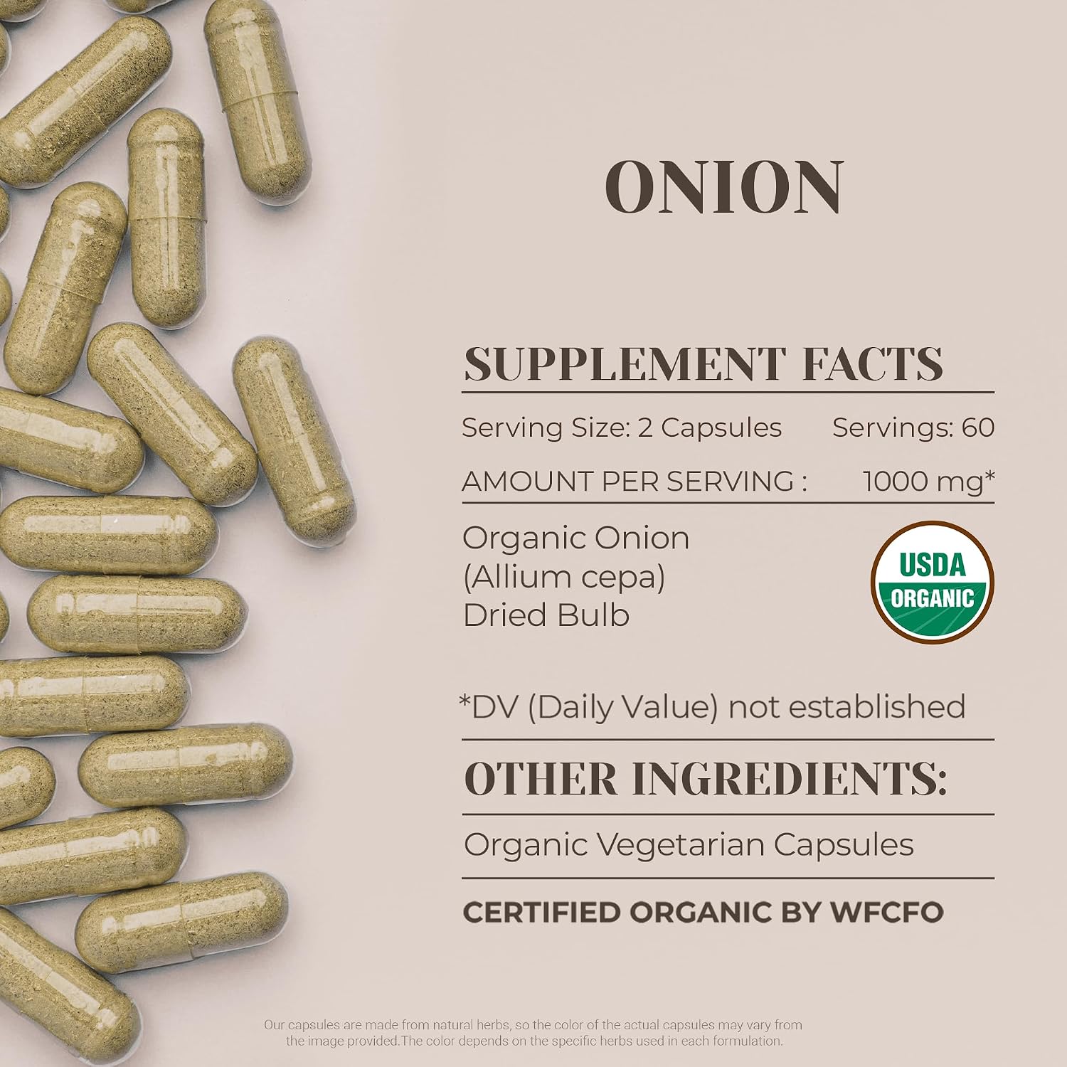 Organic Onion 120 Capsules - görsel 3