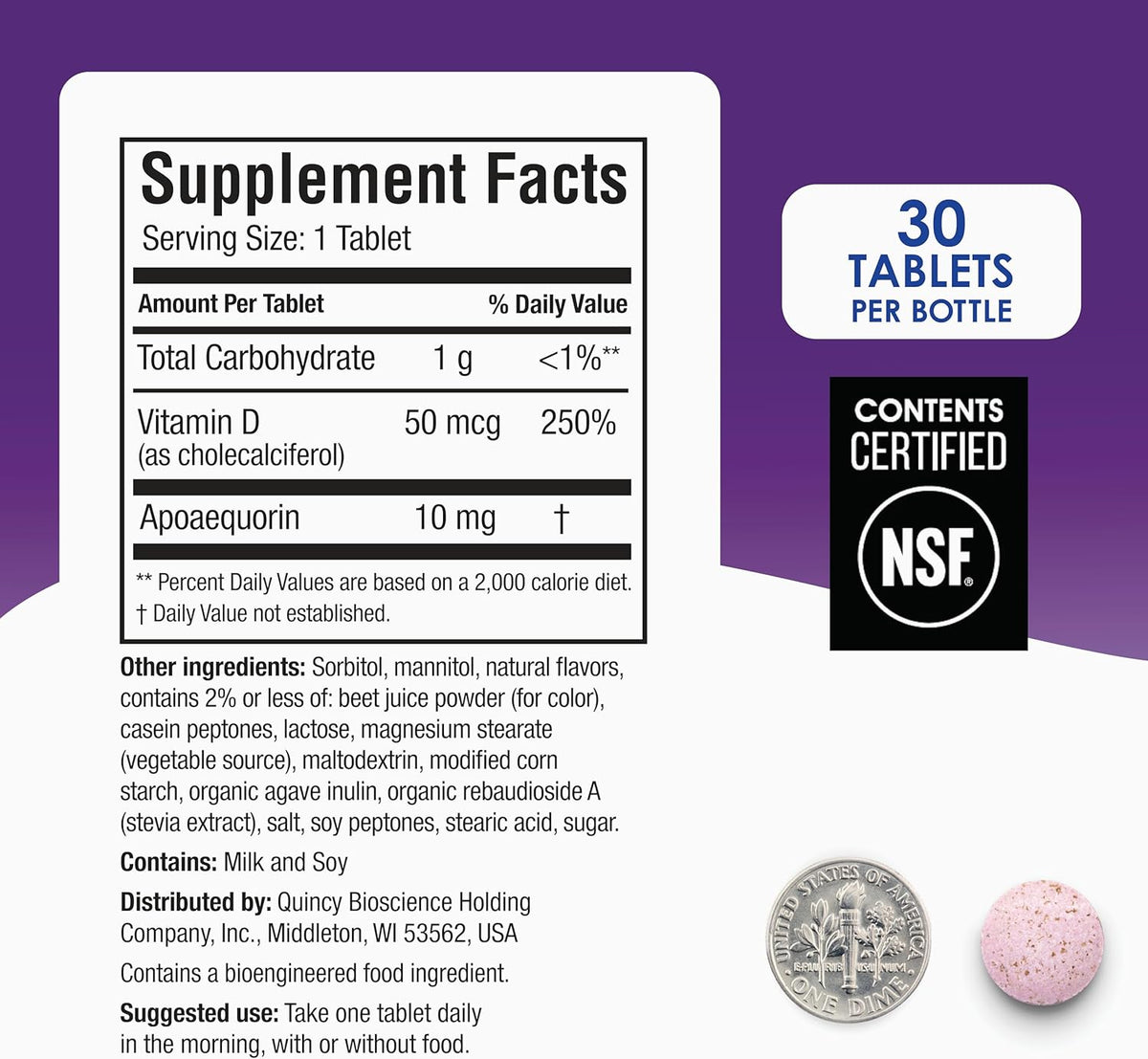Prevagen Regular Strength Mixed Berry Chewables - 90 Tablets (3 Month Supply) - 10mg Apoaequorin Plus Vitamin D3 - görsel 6