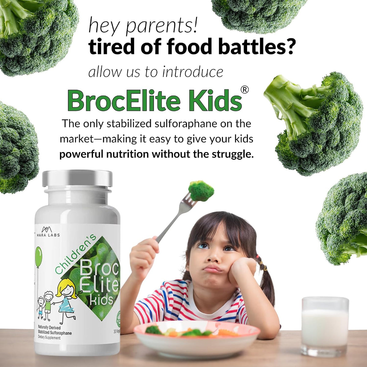 BrocElite Kids - Broccoli Supplement with Naturally Stabilised Sulforaphane - 30 Vegan Capsules - görsel 3