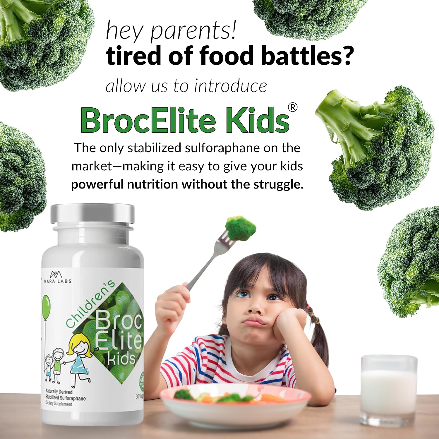 BrocElite Kids - Broccoli Supplement with Naturally Stabilised Sulforaphane - 30 Vegan Capsules - görsel 3