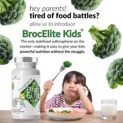 BrocElite Kids - Broccoli Supplement with Naturally Stabilised Sulforaphane - 30 Vegan Capsules