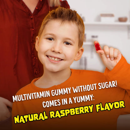 Flintstones Multivitamins for Kids, Sugar Free Kids Multivitamin Gummies, with Vitamins A, C, E, B6 & B12, Raspberry Flavour, 60 Count