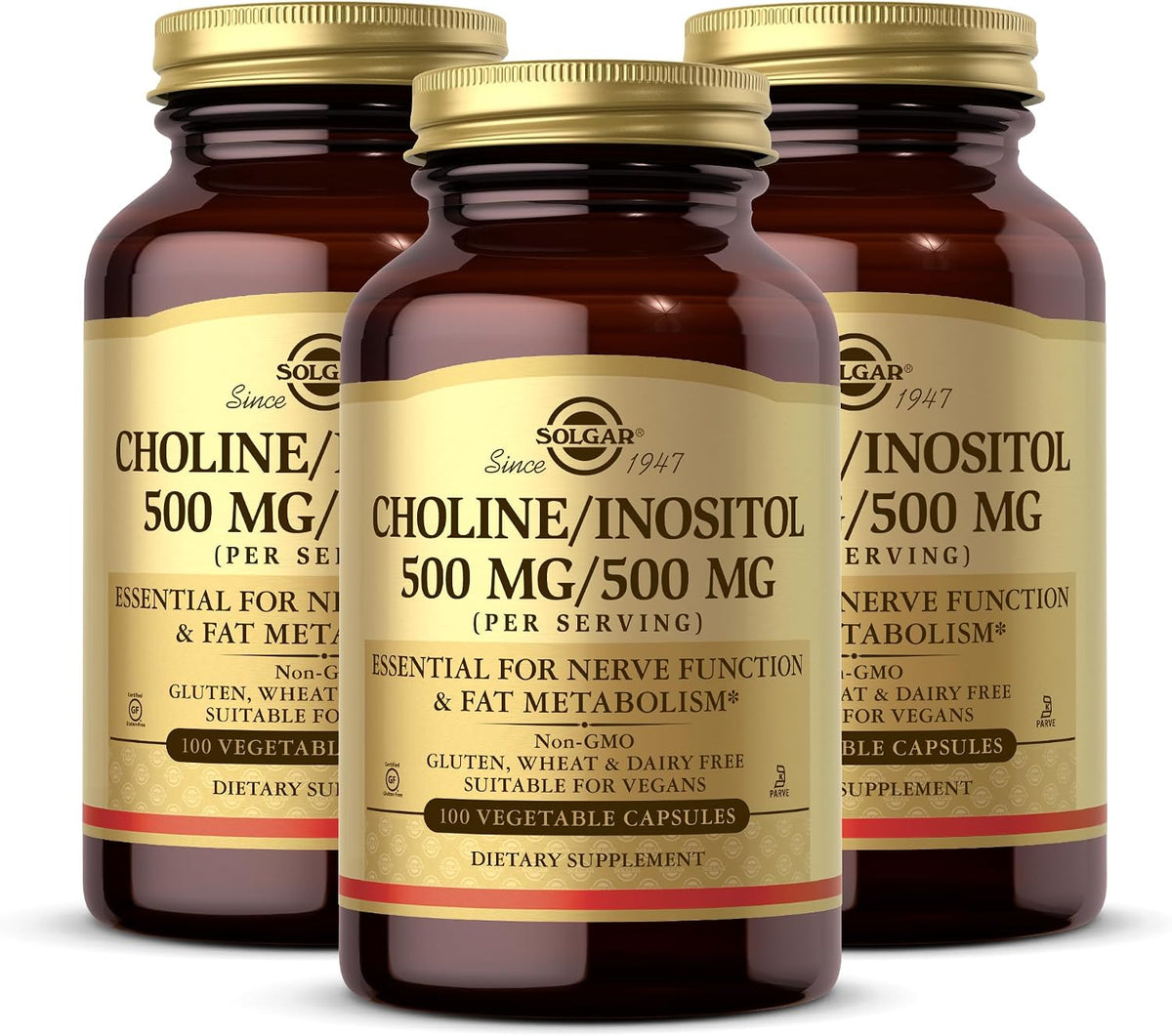 Solgar Choline/Inositol 500 mg/500 mg, 100 Vegetable Capsules (Pack of 2) - görsel 7