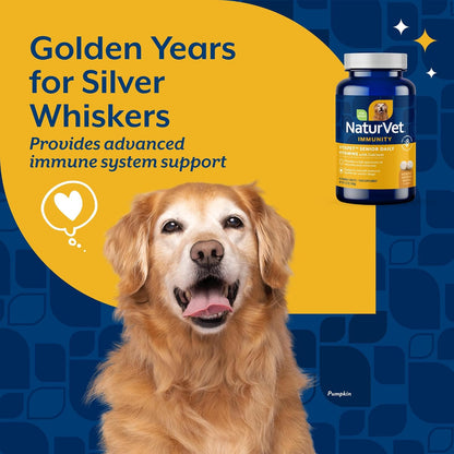 NaturVet VitaPet Senior Daily Vitamins for Senior Dogs – with Glucosamine – 60 Time Release Tablets