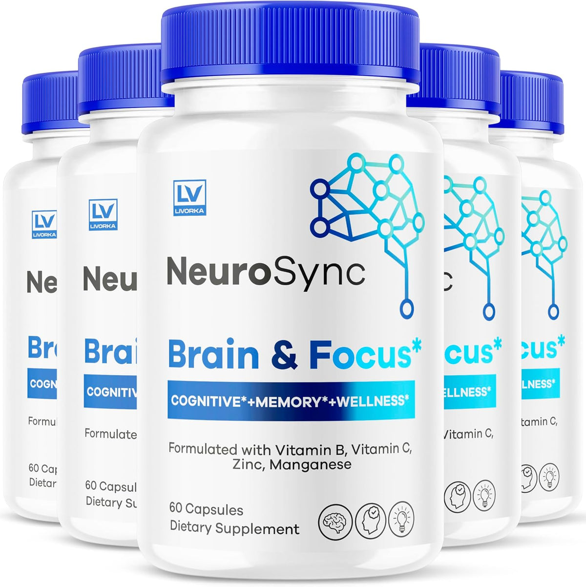 NeuroSync Brain Capsules - Brain & Focus Supplement (300 Capsules, 5-Month Supply) - görsel 1