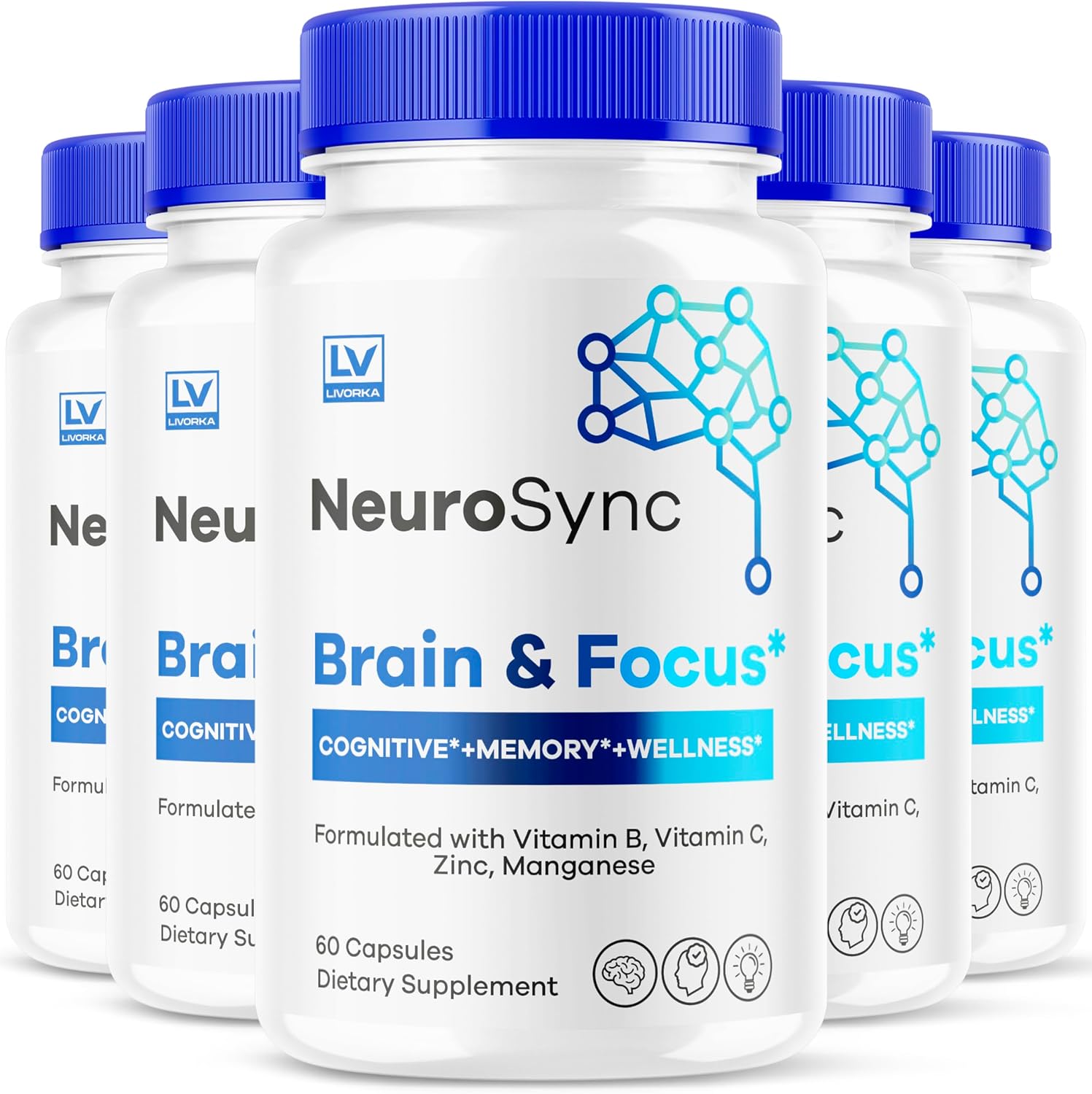 NeuroSync Brain Capsules - Brain & Focus Supplement (300 Capsules, 5-Month Supply) - görsel 1