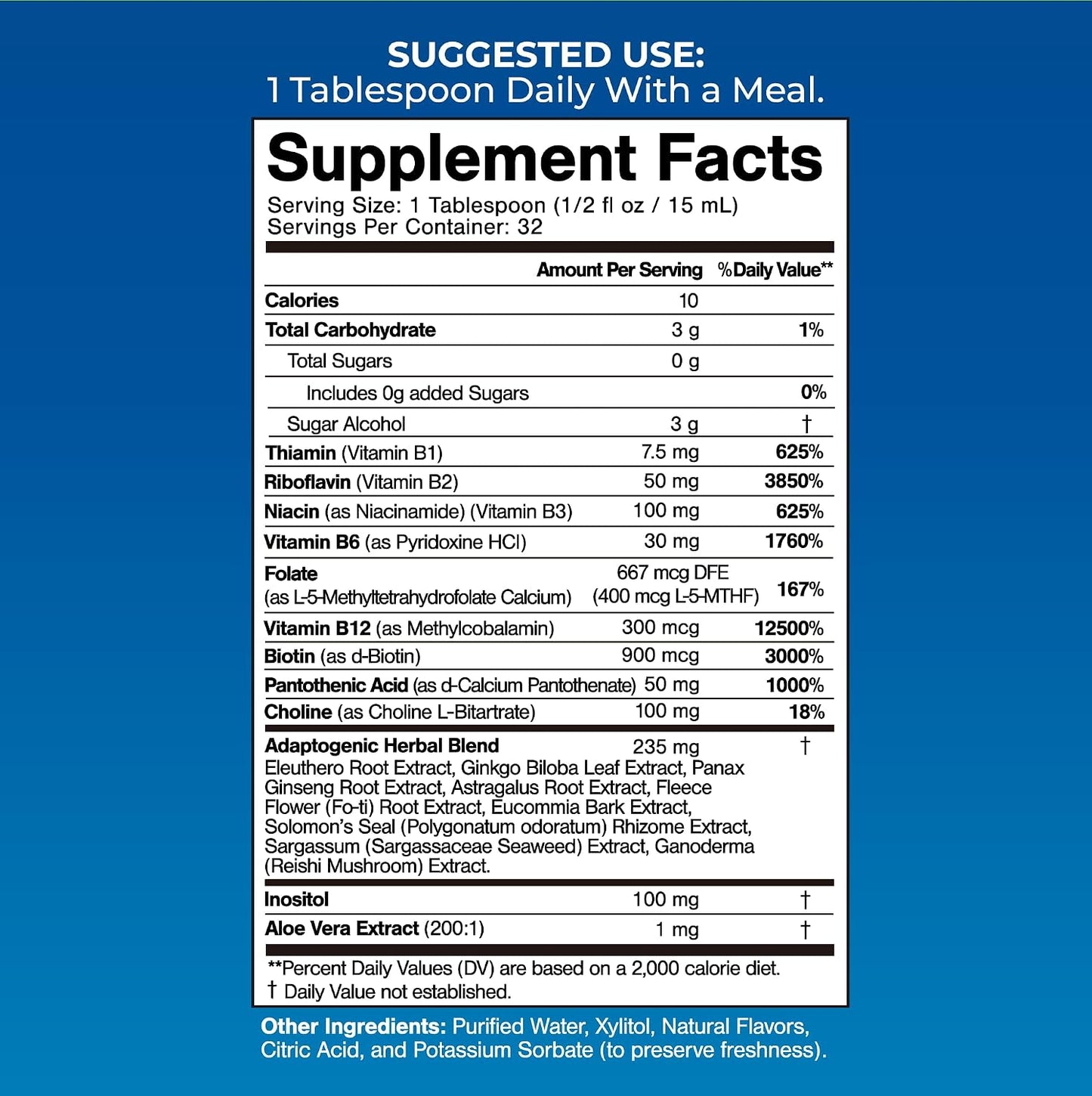 Tropical Oasis Premium Liquid B-Complex w/ Energy maximising Herbs - Fast Absorbing Liquid B Complex Supplement w/ full range of 8 B vitamins - 473 ml (16 fl oz), 32 Servings - görsel 2