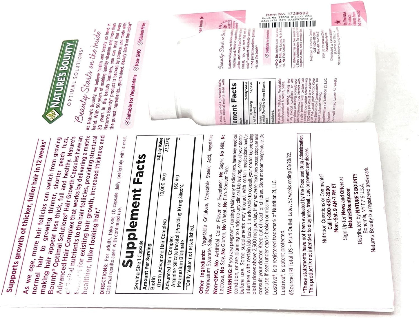 Nature's Bounty Hair Growth Supplement, 90 Capsules - görsel 7