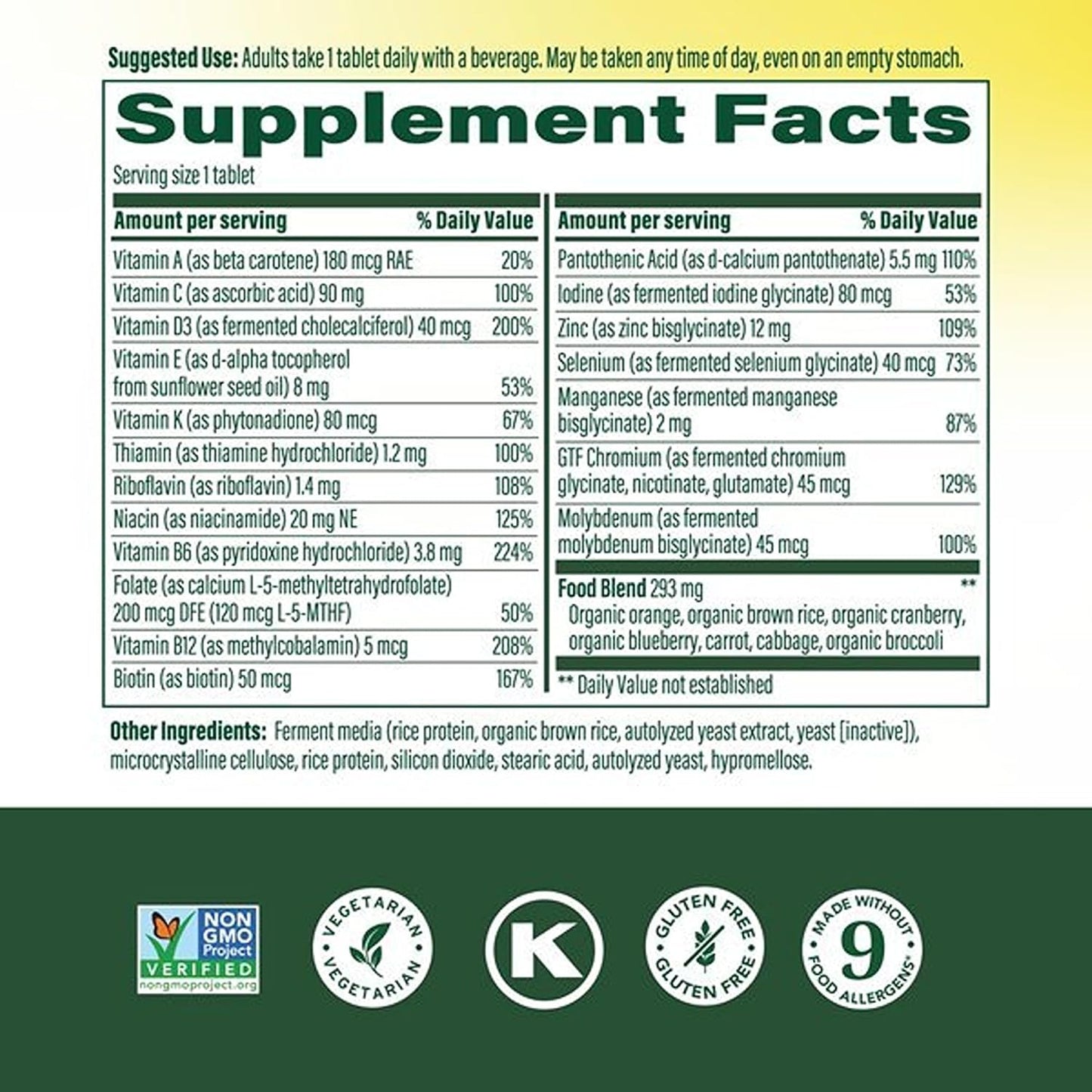 MegaFood Multivitamin for Men 55+ – Once Daily with Methylated B12, Vitamin D3, C & Zinc – 120 Tablets - görsel 2