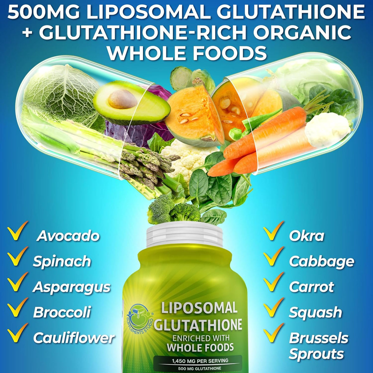 Liposomal Glutathione 500mg - Active Form L-Glutathione (Reduced) – 60 Count - görsel 4
