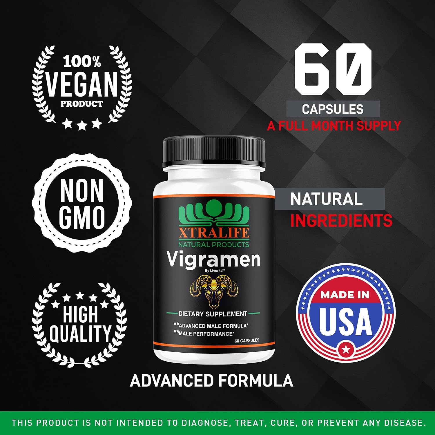 Vigramen Capsules for Men – All Natural Supplement, 60 Capsules - görsel 4