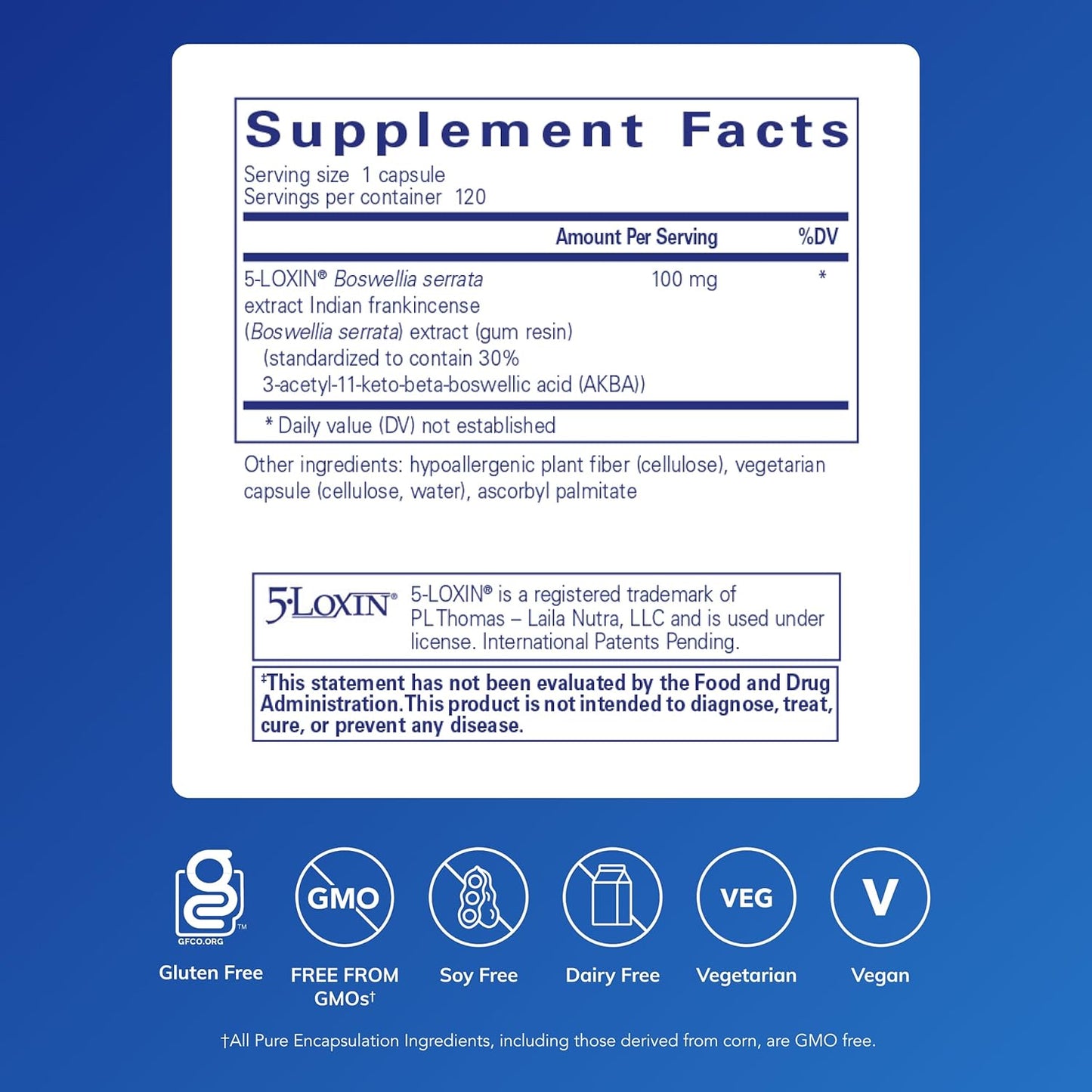 Pure Encapsulations Boswellia AKBA - Supports Joint Health, Colon, Immune System & Gastrointestinal Tract - with 5-LOXIN Boswellia Extract - Vegan & Non-GMO - 120 Capsules - görsel 2