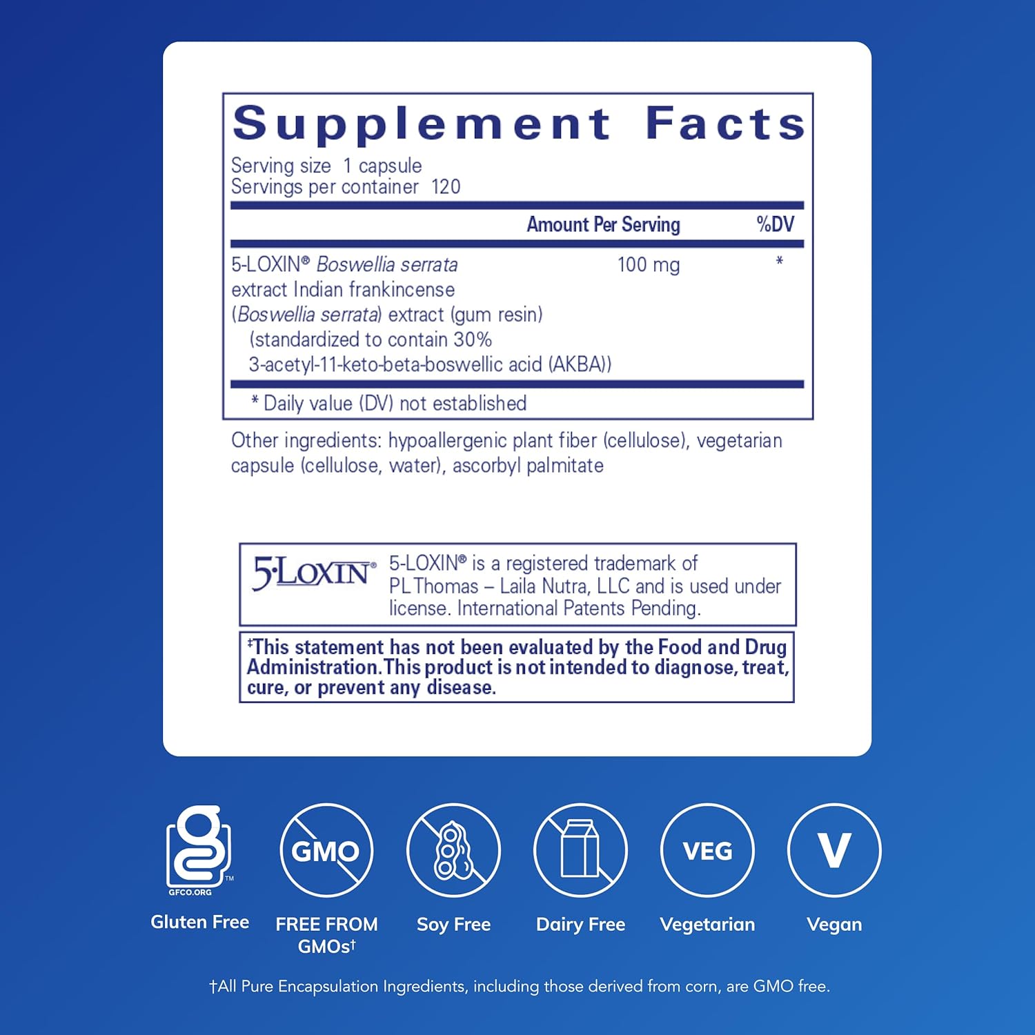Pure Encapsulations Boswellia AKBA - Supports Joint Health, Colon, Immune System & Gastrointestinal Tract - with 5-LOXIN Boswellia Extract - Vegan & Non-GMO - 120 Capsules - görsel 2