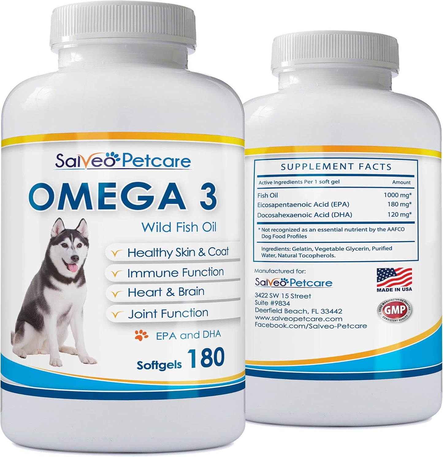 Omega 3 Fish Oil for Dogs – Natural Pet Supplement for Shiny Coat, Wild Caught, 180 Capsules - görsel 5