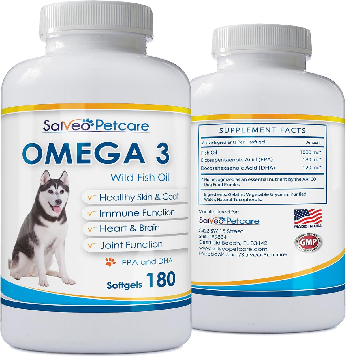 Omega 3 Fish Oil for Dogs – Natural Pet Supplement for Shiny Coat, Wild Caught, 180 Capsules - görsel 5