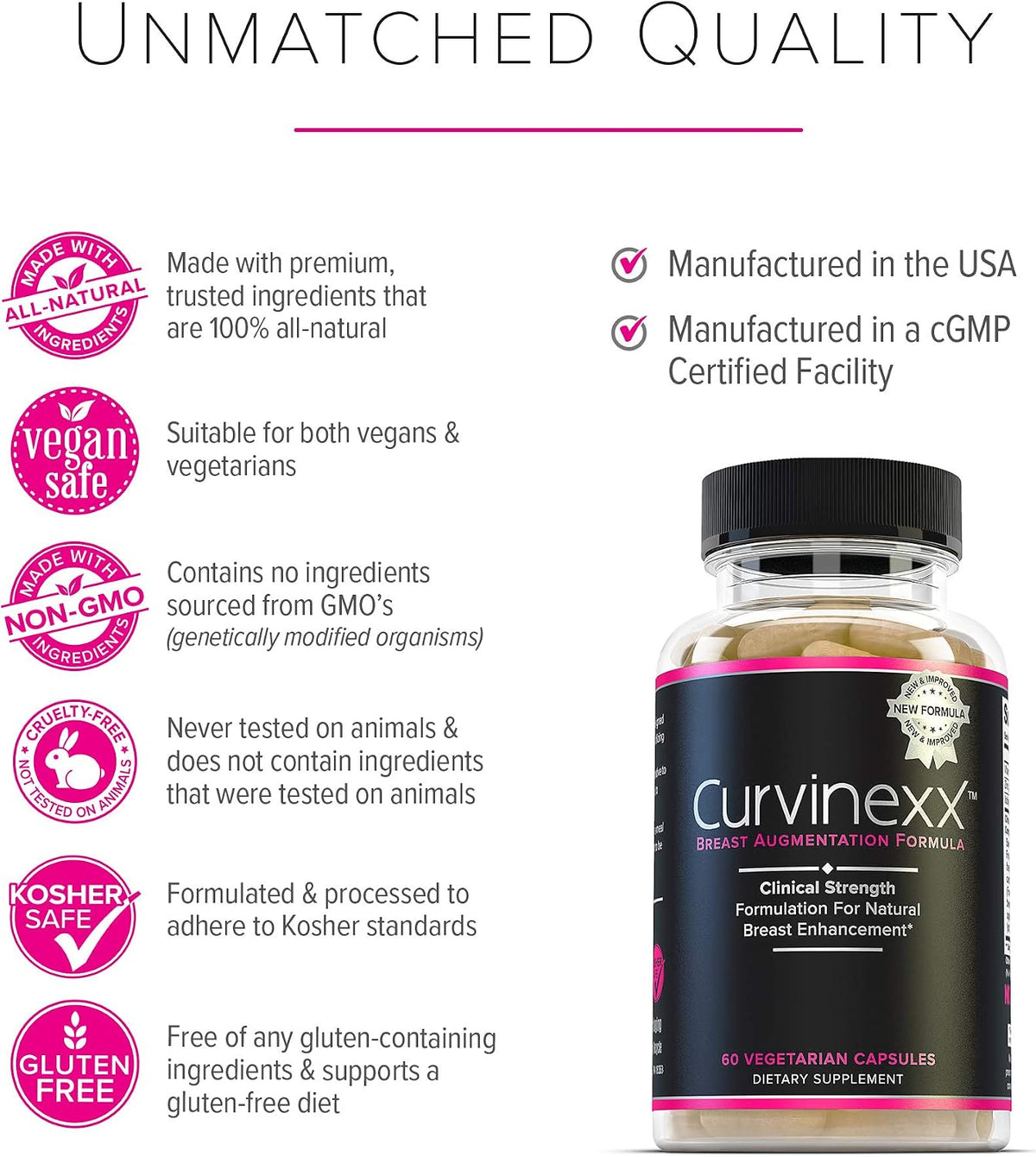 Curvinexx Natural Breast Toning and Firming Supplement (3 Bottles) - görsel 2