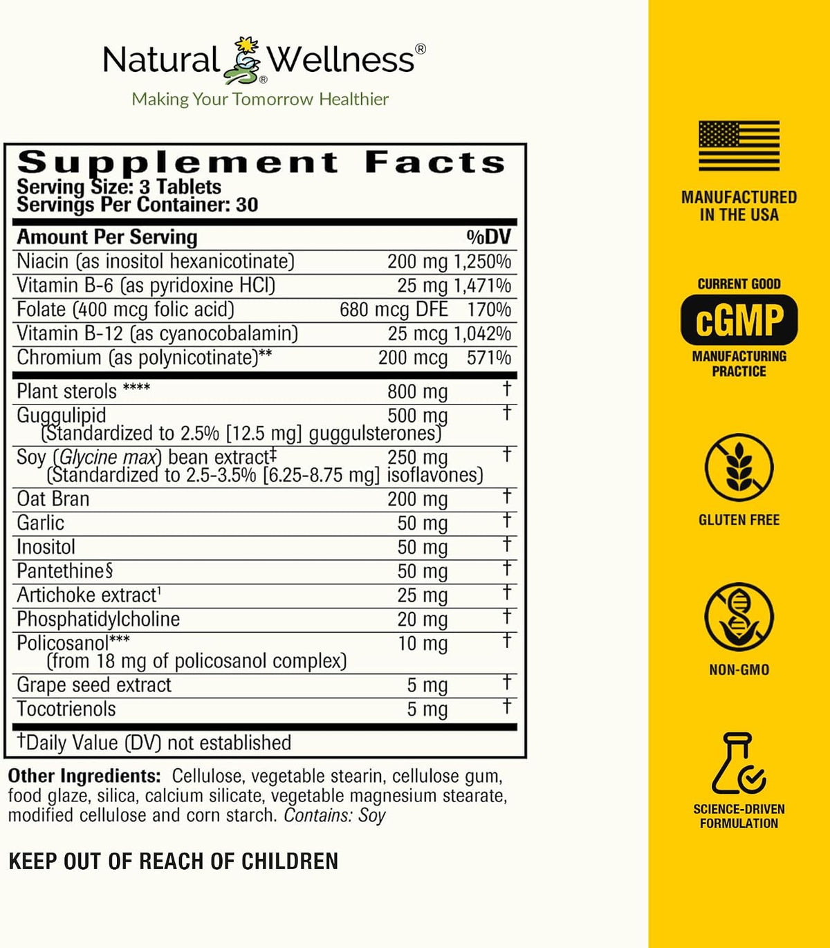 Natural Wellness Cholesterol Support – 90 Tablets - görsel 3