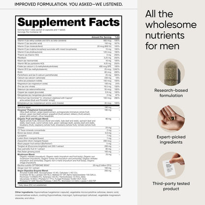 meOrigin Multivitamin for Men — All-in-One Supplement Complex with Zinc, Vitamin D, C, B12, Saw Palmetto, Biotin, Selenium