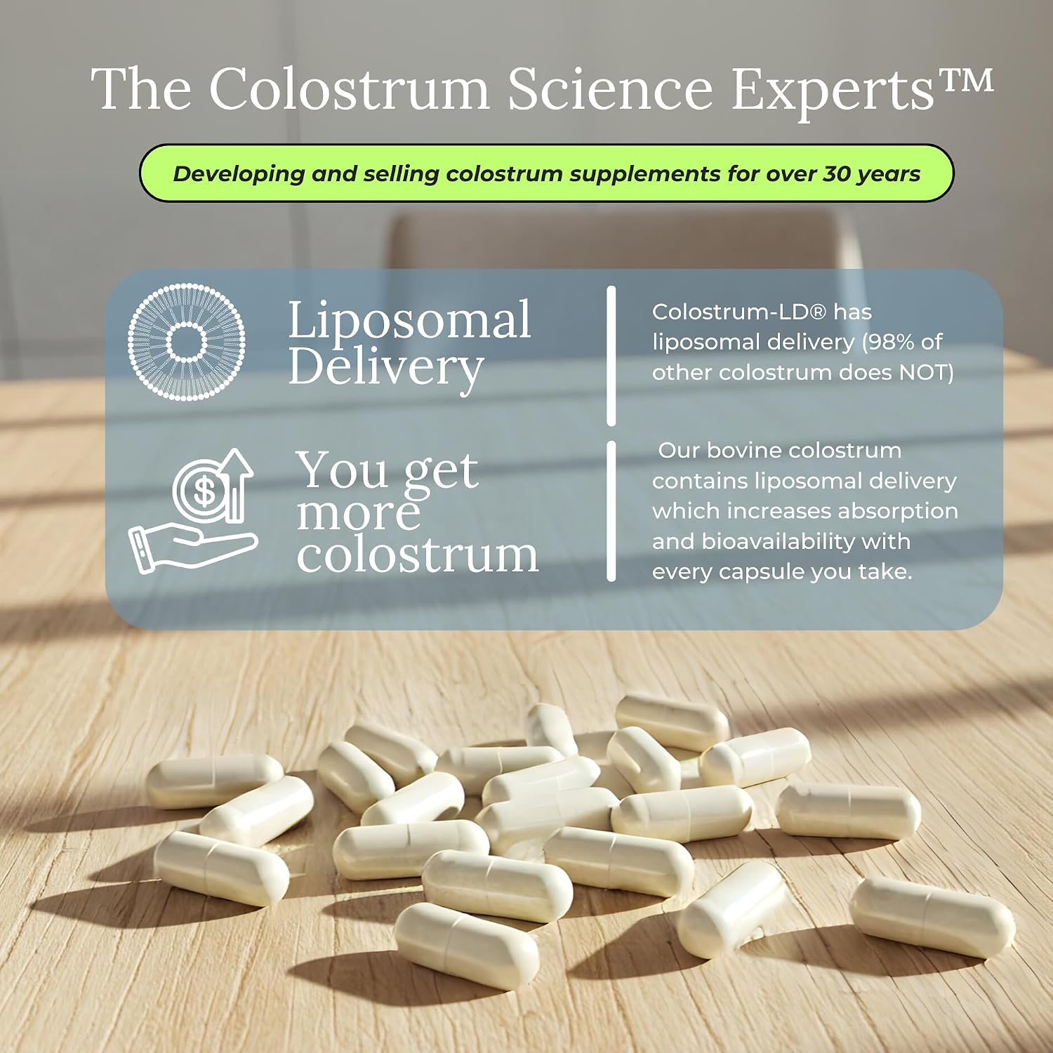 Colostrum-LD Capsules with Liposomal Delivery - High Absorption - 240 Capsules - görsel 3