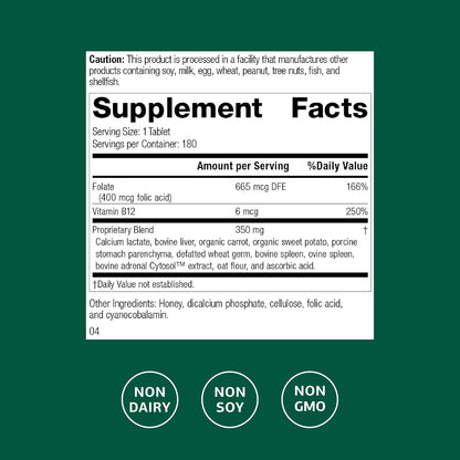 Standard Process Folic Acid B12 - 180 Tablets