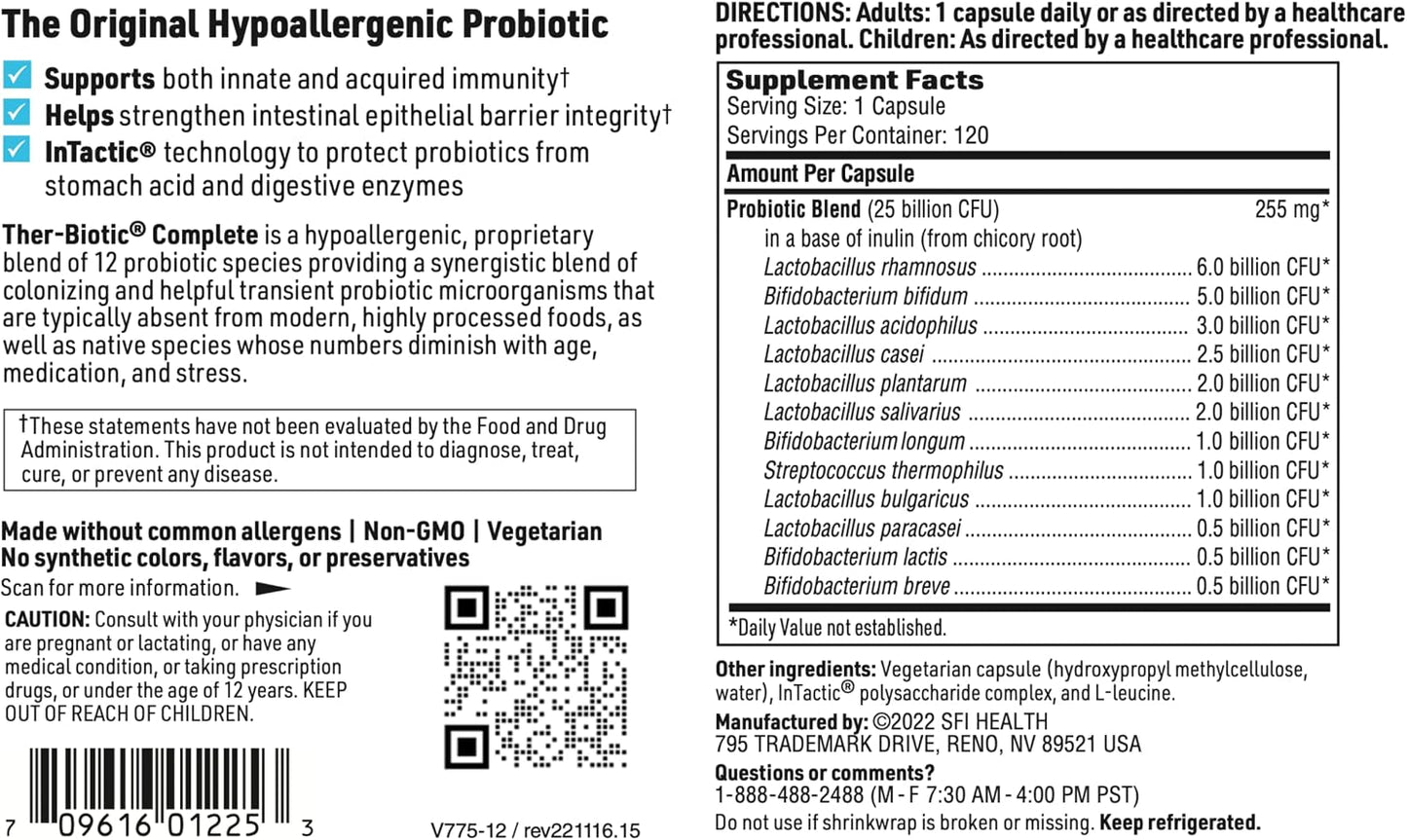 SFI Health Ther-Biotic Complete - 25 Billion CFU Probiotic, 12 Strains, 240 Capsules (2-Pack) - görsel 5