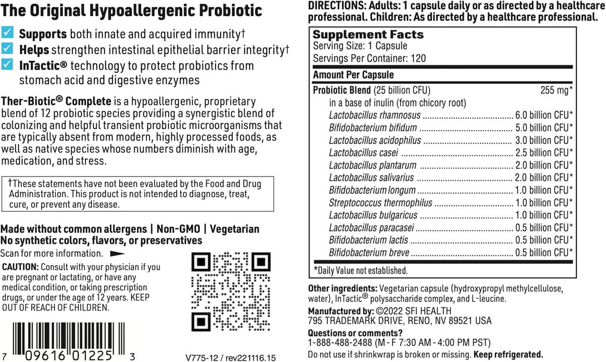SFI Health Ther-Biotic Complete - 25 Billion CFU Probiotic, 12 Strains, 240 Capsules (2-Pack) - görsel 5