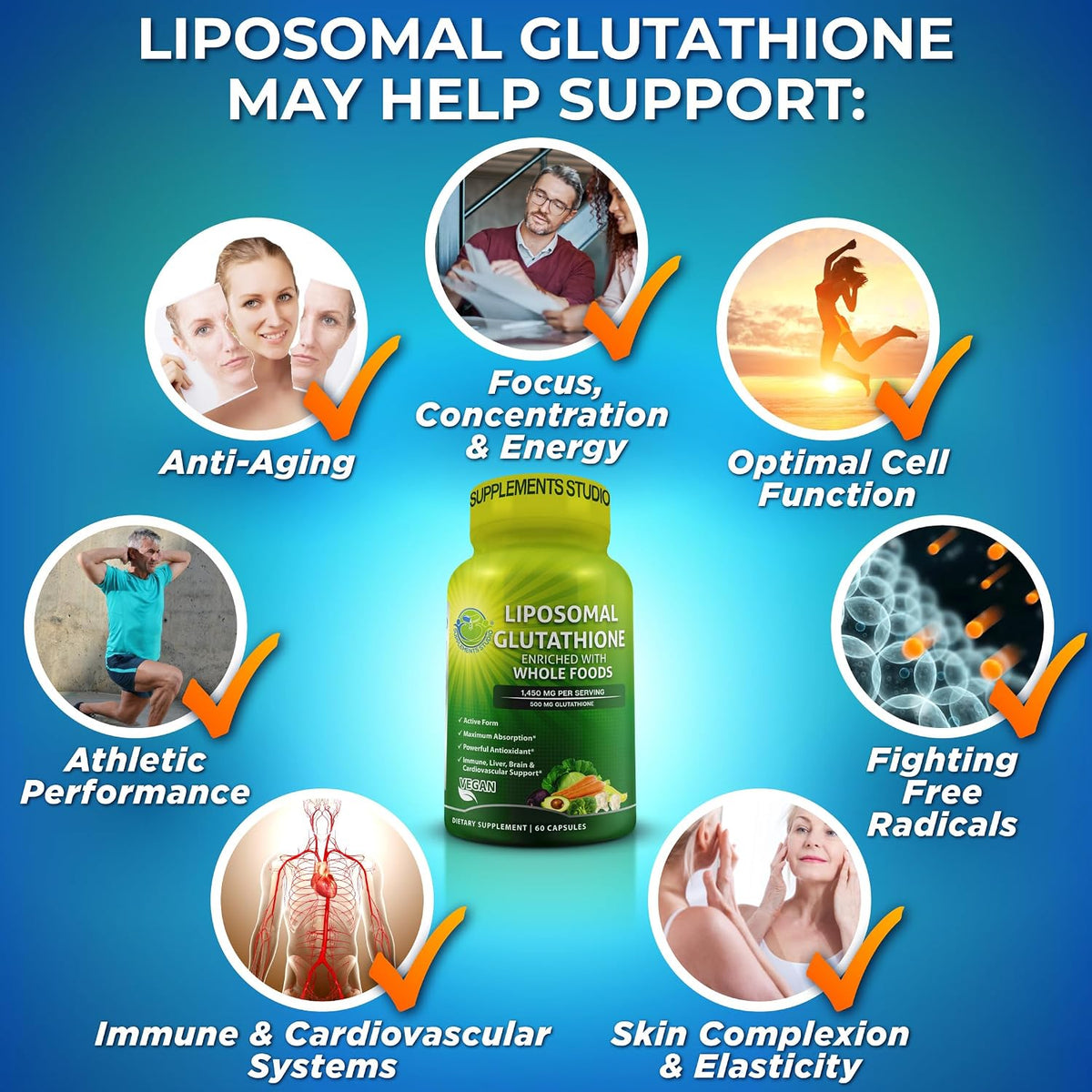 Liposomal Glutathione 500mg - Active Form L-Glutathione (Reduced) – 60 Count - görsel 7