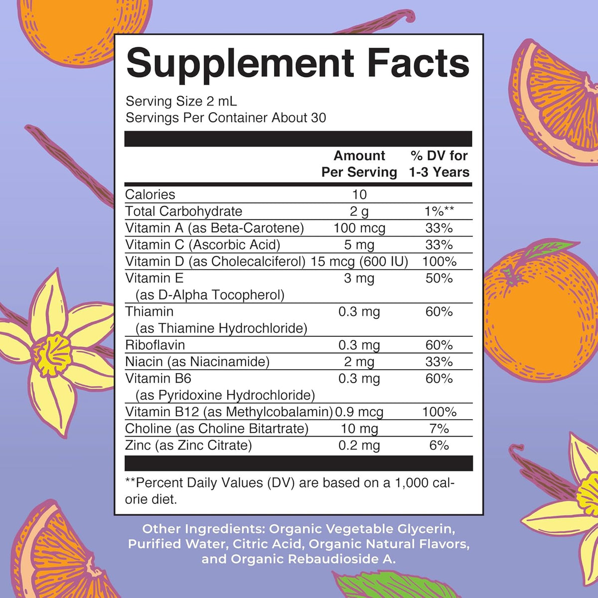 MaryRuth's Toddler Multivitamin | Vitamin A C D E B6 B12 Zinc | Healthy Growth Support | Immunity | Bone Health | Cognitive Function | Organic | Sugar Free | Vegan | Non-GM | 60 ml | 30 Day Supply - görsel 2