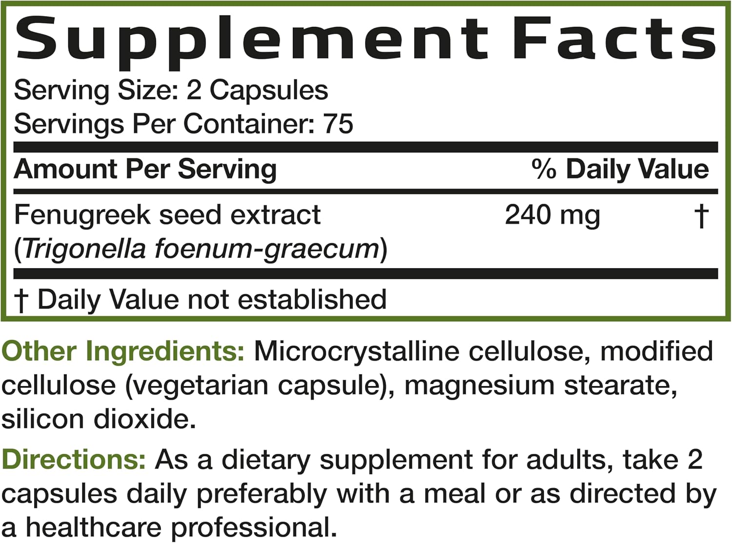 Bronson Extra Strength Fenugreek Seed Powder Capsules, 150 Capsules - görsel 6