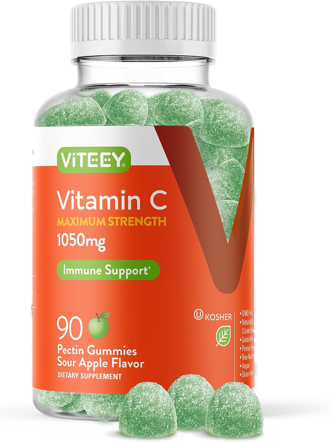 Viteey Chewable Vitamin C Gummies for Adults - 700mg Extra Strength - Supports Normal Immune Function - Vegan, Gluten-free - 60 Count - görsel 6