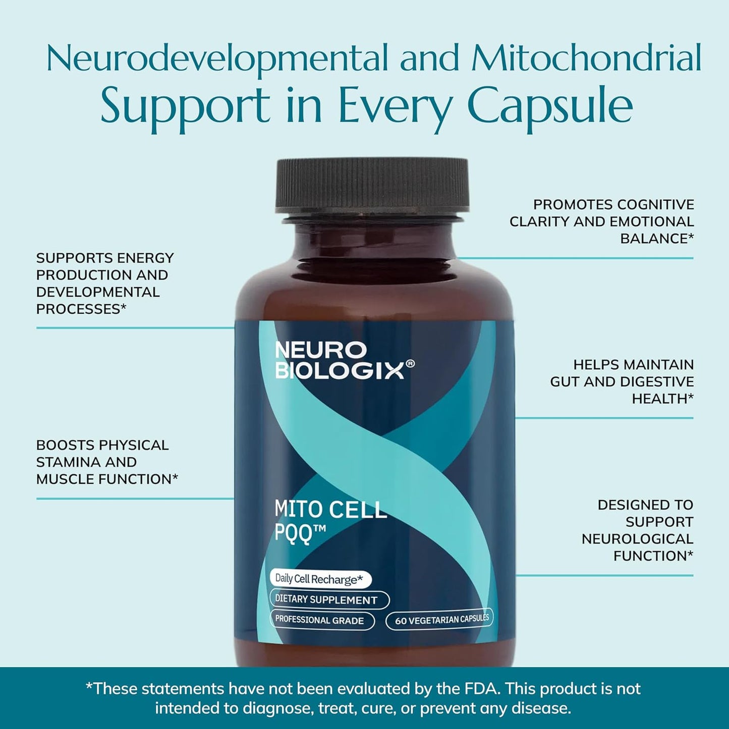 Neurobiologix Mito Cell PQQ Energy & Focus Supplement – 60 Capsules - görsel 8
