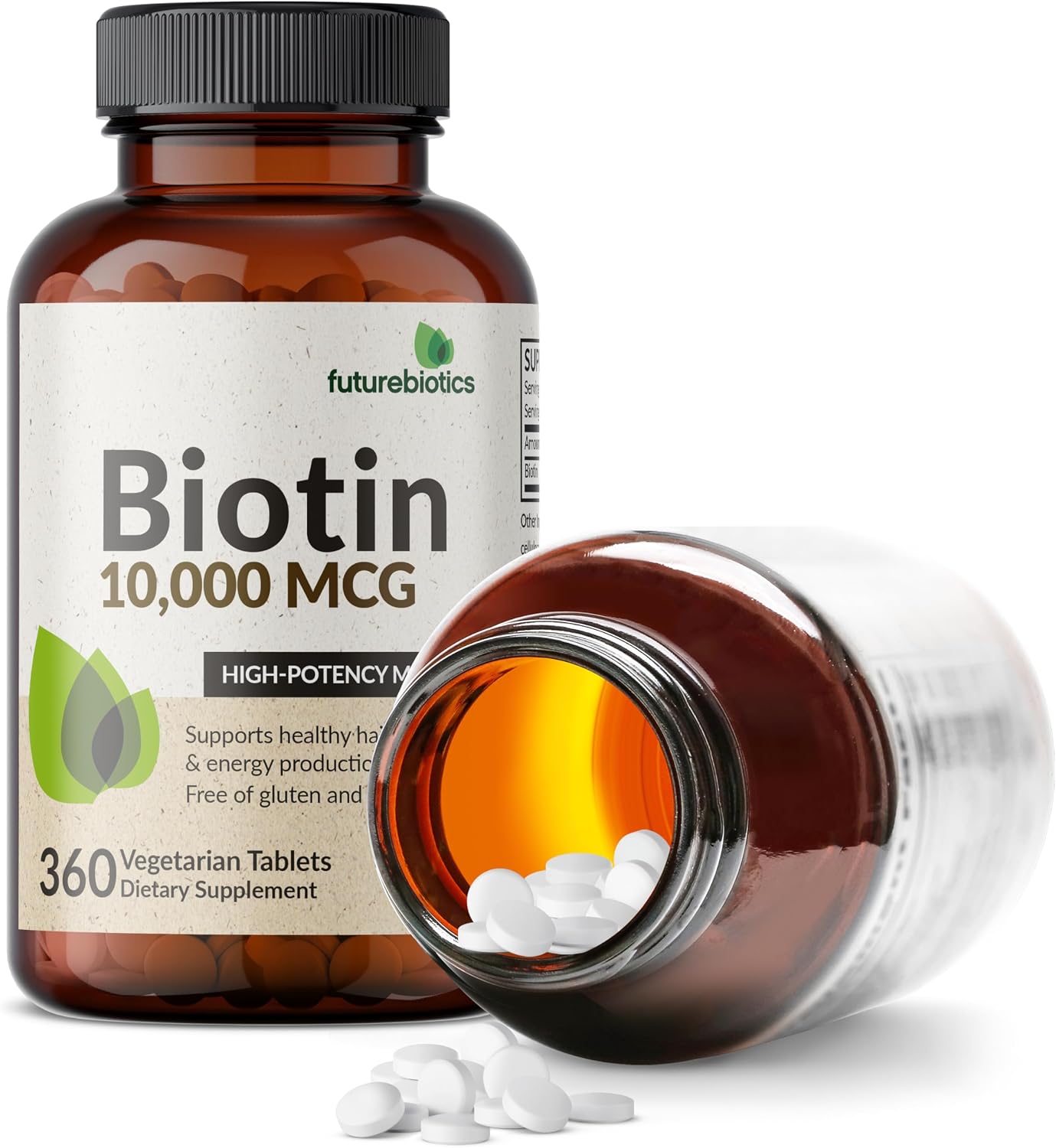 Futurebiotics Biotin 10,000 mcg High Potency Tablets, 360 Tablets - görsel 6