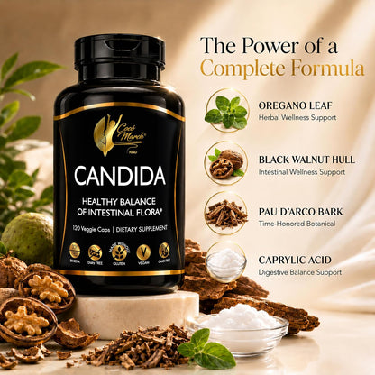 Cocó March N.M.D Candida Cleanse – 30-Day Herbal Detox for Gut Health & Immune Support with Digestive Enzymes – 120 Vegan Capsules