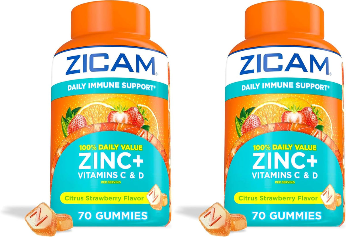 Zicam Daily Immune Support Gummy Food Supplement, Citrus Strawberry, 70 Gummies - görsel 9