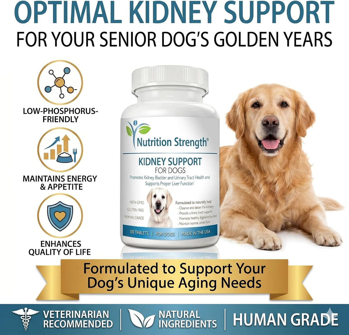 Kidney Support for Dogs – Organic Cranberry & Astragalus – Renal, Bladder & Urinary Tract Health Supplement – 120 Chewable Tablets - görsel 5