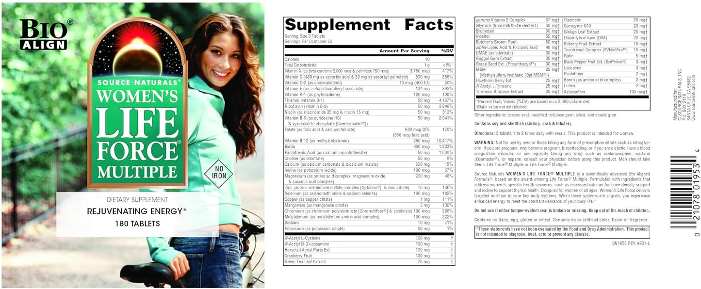 Source Naturals Women's Life Force Multiple - 180 Tablets - görsel 4