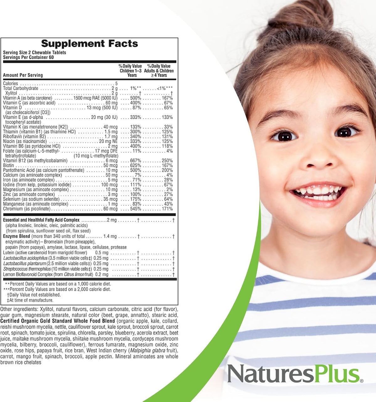 NaturesPlus Animal Parade Gold Children's Multivitamin - Assorted Cherry, Orange & Grape Flavours - 120 Animal-Shaped Chewable Tablets, Pack of 4 - Vegan, Gluten-free - 240 Total Servings - görsel 5