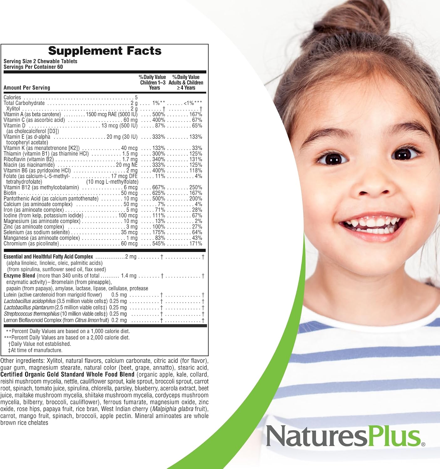 NaturesPlus Animal Parade Gold Children's Multivitamin - Assorted Flavours - 120 Chewable Tablets, Pack of 3 - görsel 5