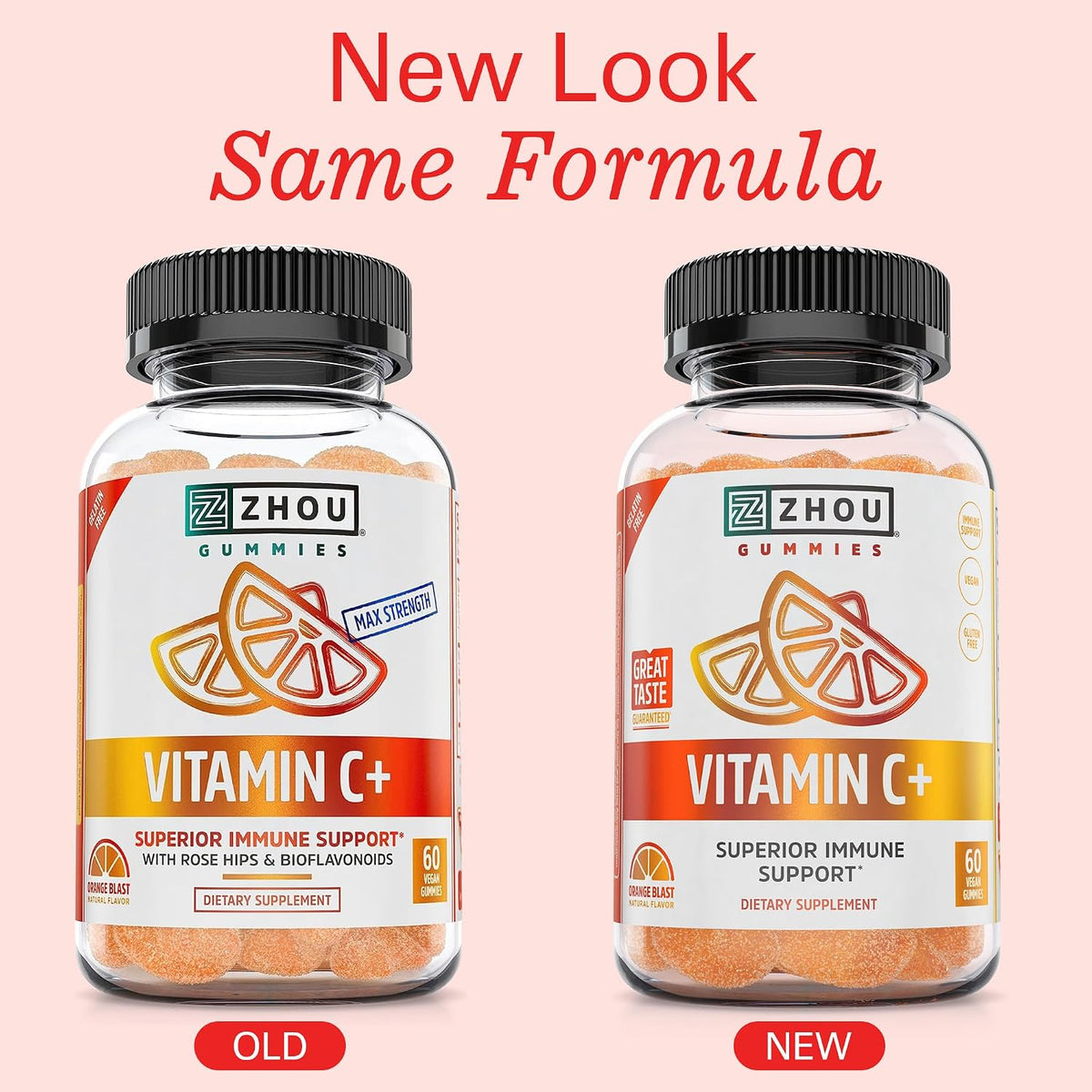 Zhou Vitamin C+ Gummies - 270 mg with Bioflavonoids, Rosehips & Acerola for Immune Support - 60 Vegan Gummies - görsel 3
