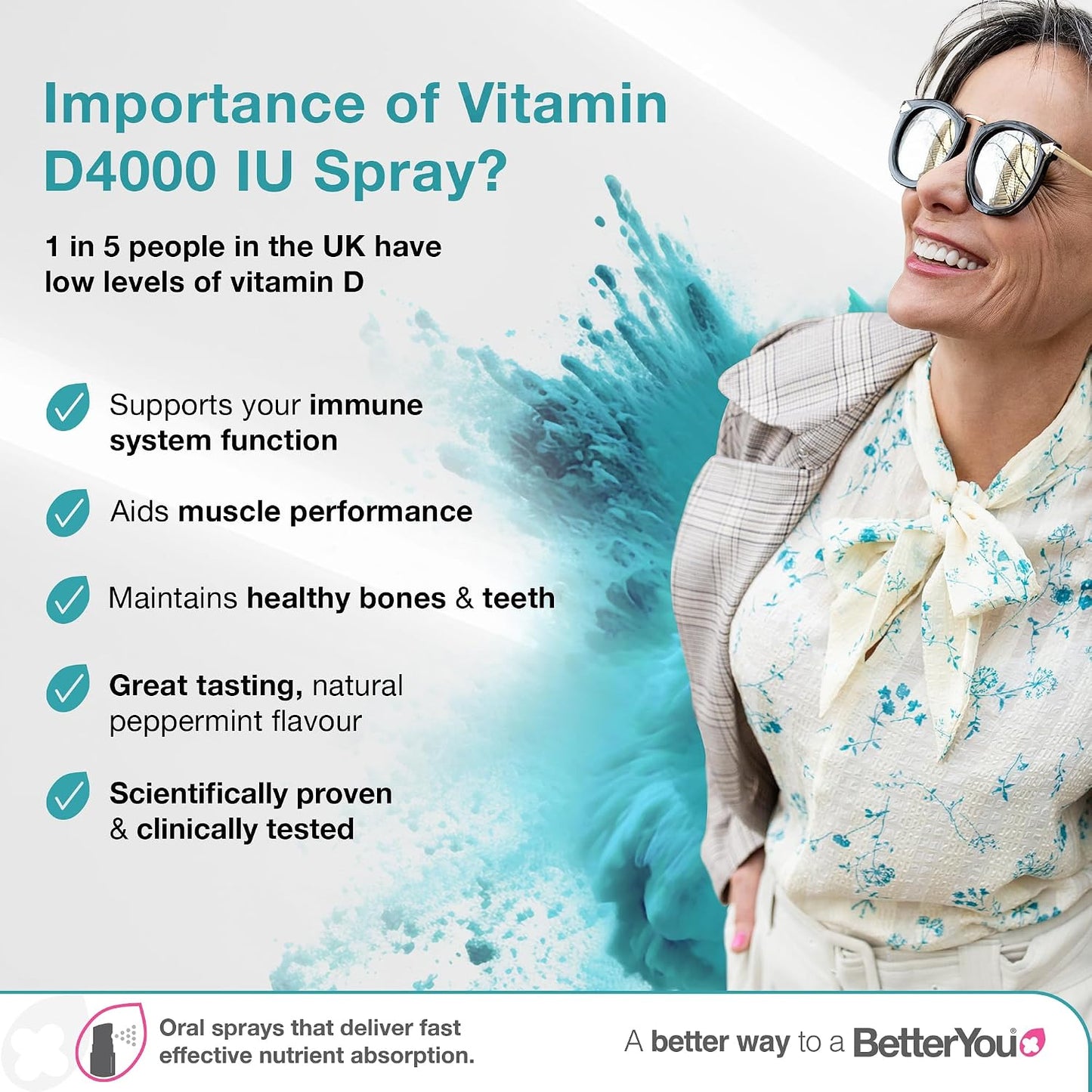 Atrilly DLux4000 Vitamin D3 Oral Spray, 4000 IU, Natural Peppermint Flavour, 100 Sprays - görsel 2